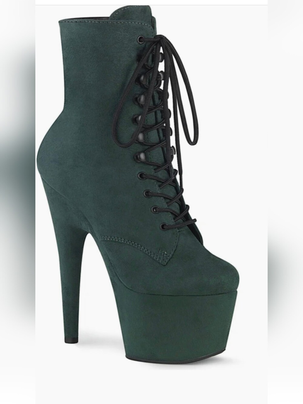 Pleaser ADORE-1020FS Black Faux Suede Platform Ankle Boots - Size 8